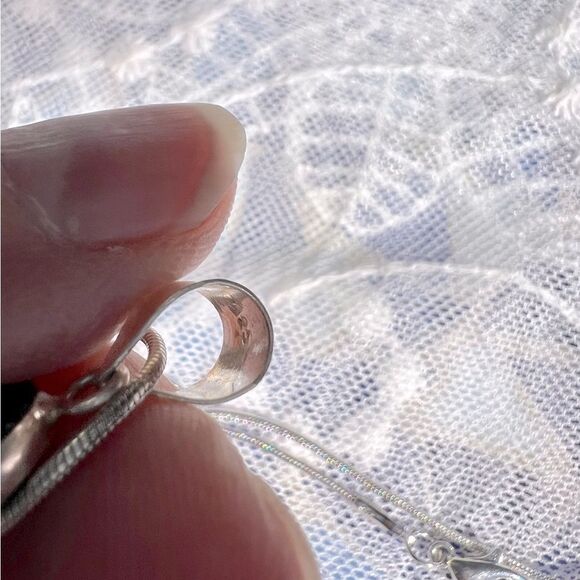 Vintage 90’s Gold Sheen Sharkskin Obsidian Pendant Necklace - Picture 7 of 9